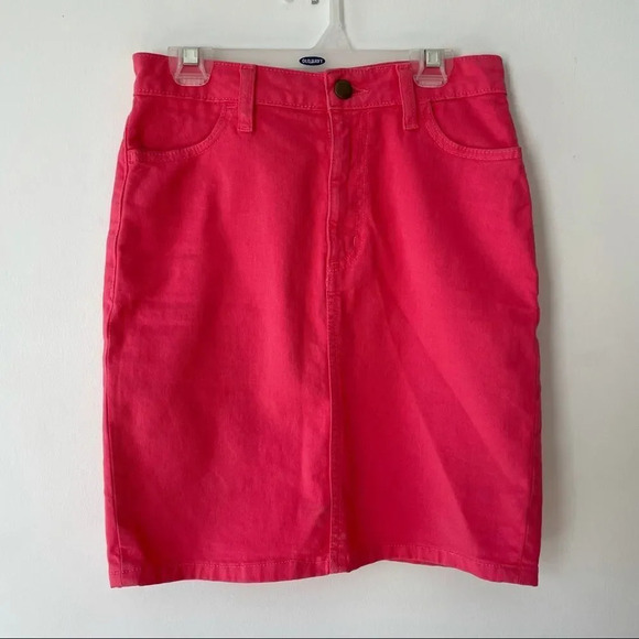 Vintage Y2K AA high‎ waisted coral  pink denim skirt - Picture 3 of 8